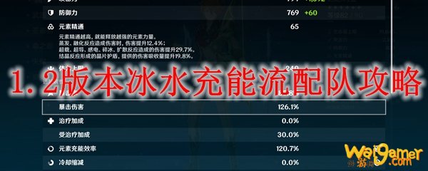 原神1.2版本冰水充能流配队攻略