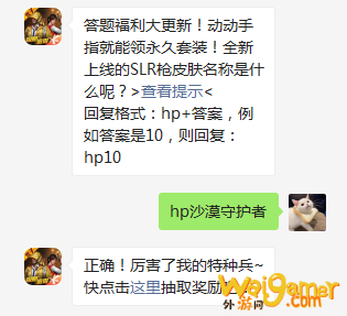 全新上线的SLR枪皮肤名称是什么呢?和平精英每日一题11.2答案 全新上线的SLR枪皮肤名称是什么呢?和平精英每日一题11.2答案
