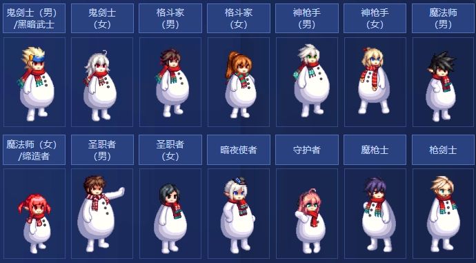 《DNF》像素帽子纯白雪人上衣装扮展示