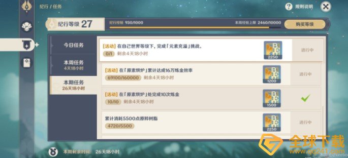 《原神》在自己世界等级下完成元素充溢意思介绍
