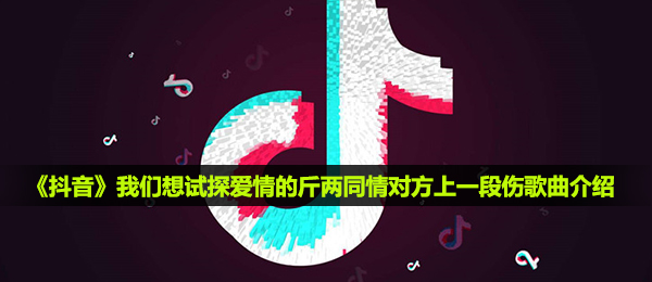 《抖音》我们想试探爱情的斤两同情对方上一段伤歌曲介绍