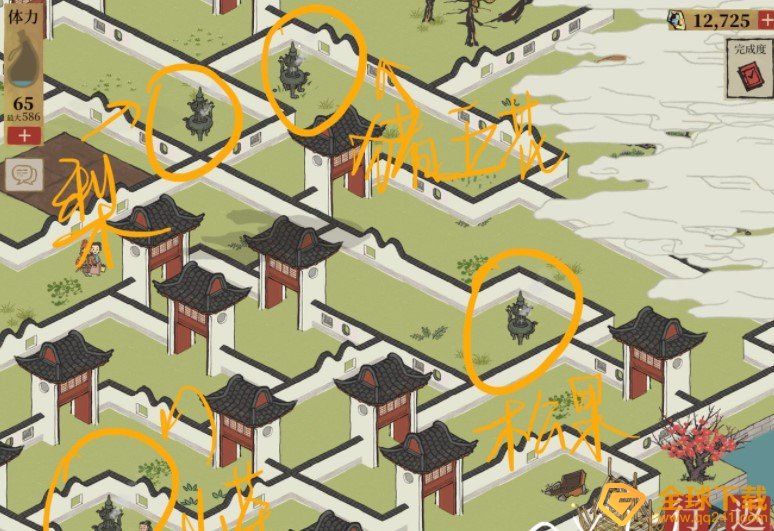 《江南百景图》苏州探险第二章七狸山塘香炉位置介绍