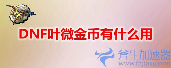 DNF叶微金币有什么用
