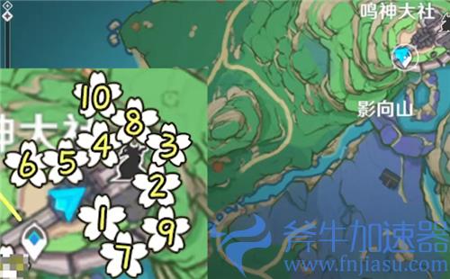 原神绯樱绣球采集路线图