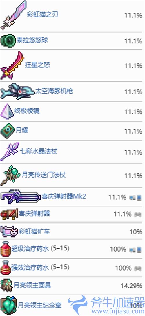 泰拉瑞亚1.4月球领主掉落物大全