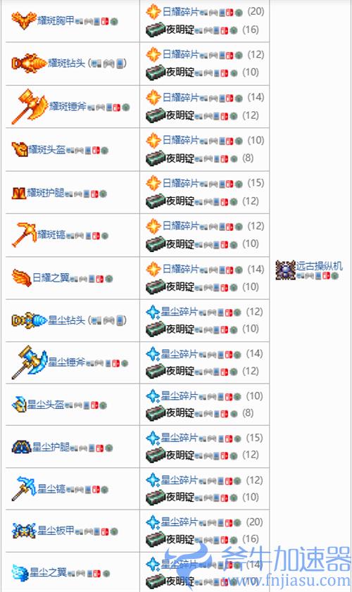 泰拉瑞亚夜明锭合成表一览 夜明锭可以做什么